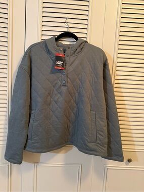 Lands' End Gray Quilted Hooded Pullover Jacket for Kids
